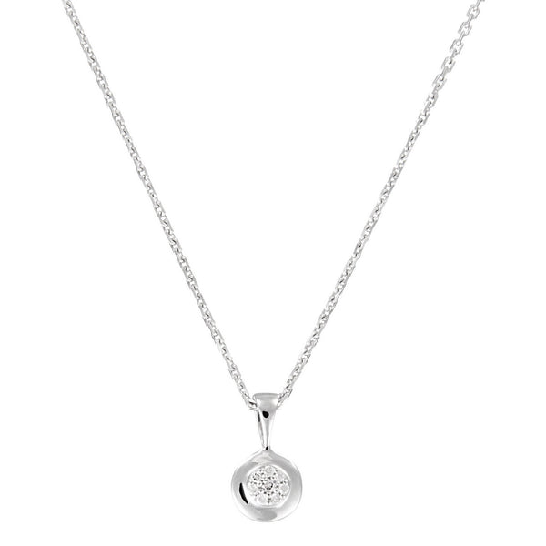 "Bombe" Pendant, 0,02/8 Diamond - 375/1000 White Gold