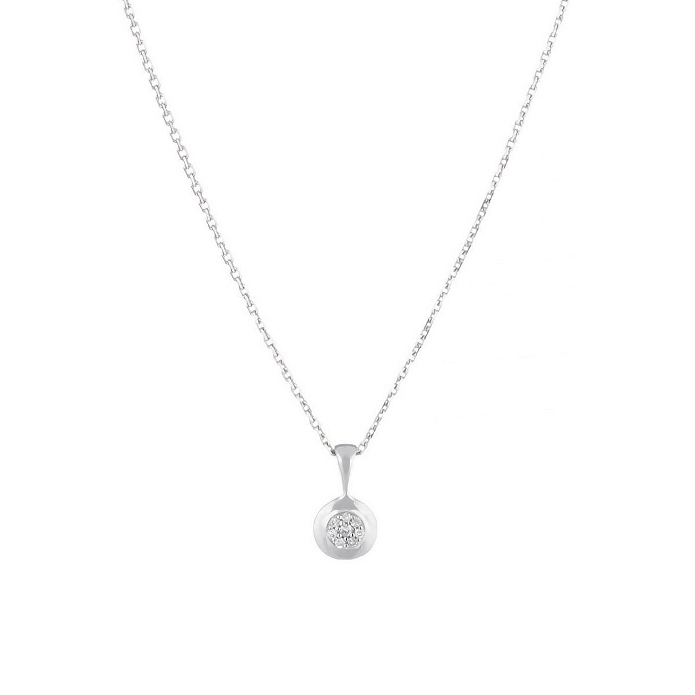 "Bomb" Pendant with 0.02/8 Diamonds - 375/1000 White Gold