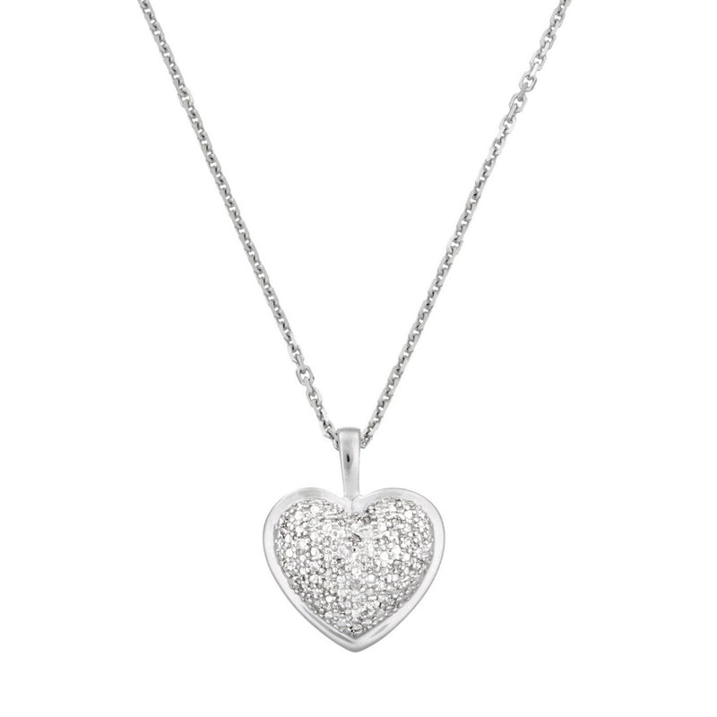 Pendentif Coeur Diamants 0,04/27 - Or Blanc 375/1000