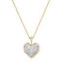 Pendentif Coeur Diamants 0,04/27 - Or Jaune 375/1000