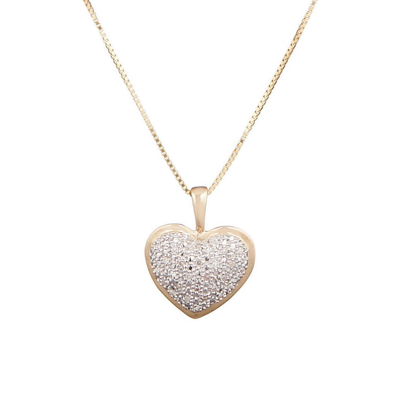 Pendentif Coeur Diamants 0,04/27 - Or Jaune 375/1000