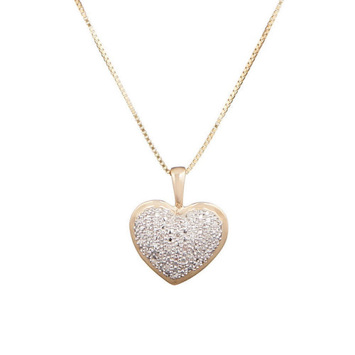 Pendentif Coeur Diamants 0,04/27 - Or Jaune 375/1000