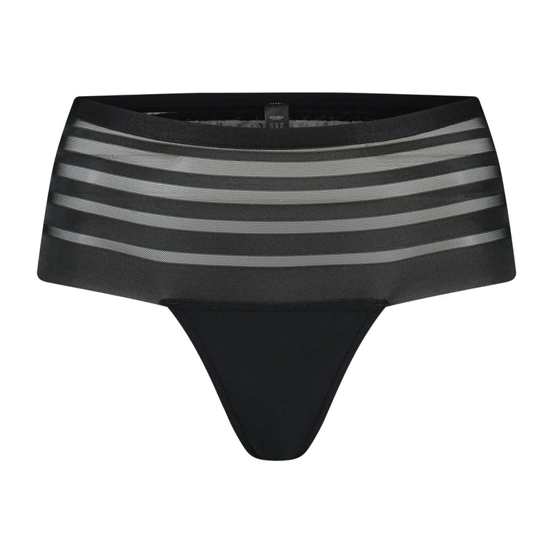 Boxerstring Menstruel En Dentelle Flux Moyen - Noir