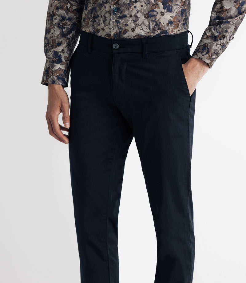 Pantalon Chino Satin Marine