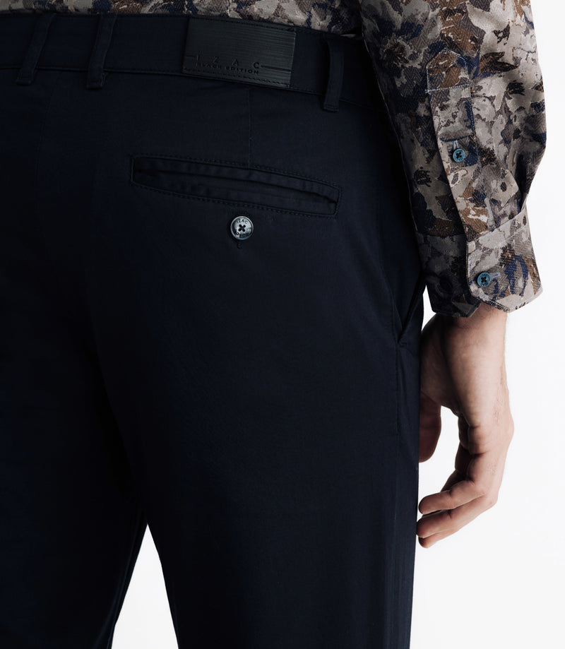 Pantalon Chino Satin Marine