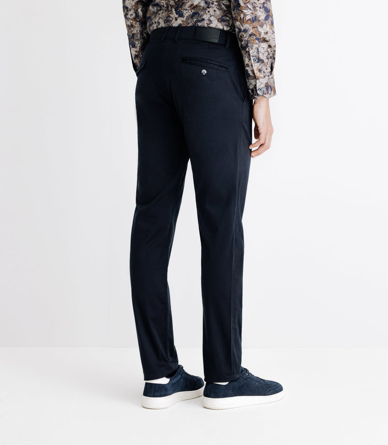 Pantalon Chino Satin Marine