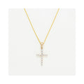 Pendentif Croix Brillante" Diamants 0,10/11 - Or Jaune 375/1000