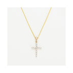 Pendentif Croix Brillante" Diamants 0,10/11 - Or Jaune 375/1000