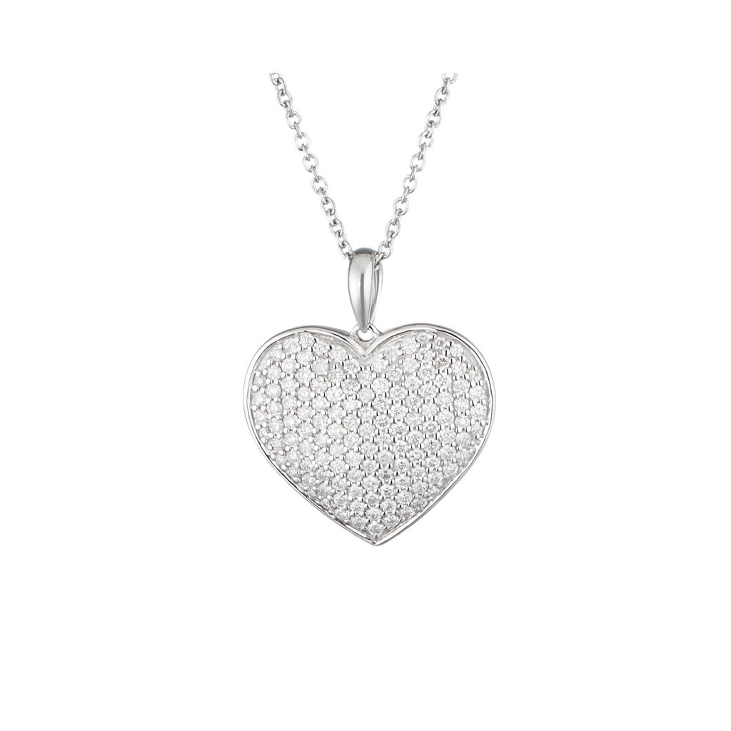 Pendentif "Coeur Précieux" D 0,84/128 - Or Blanc 375/1000