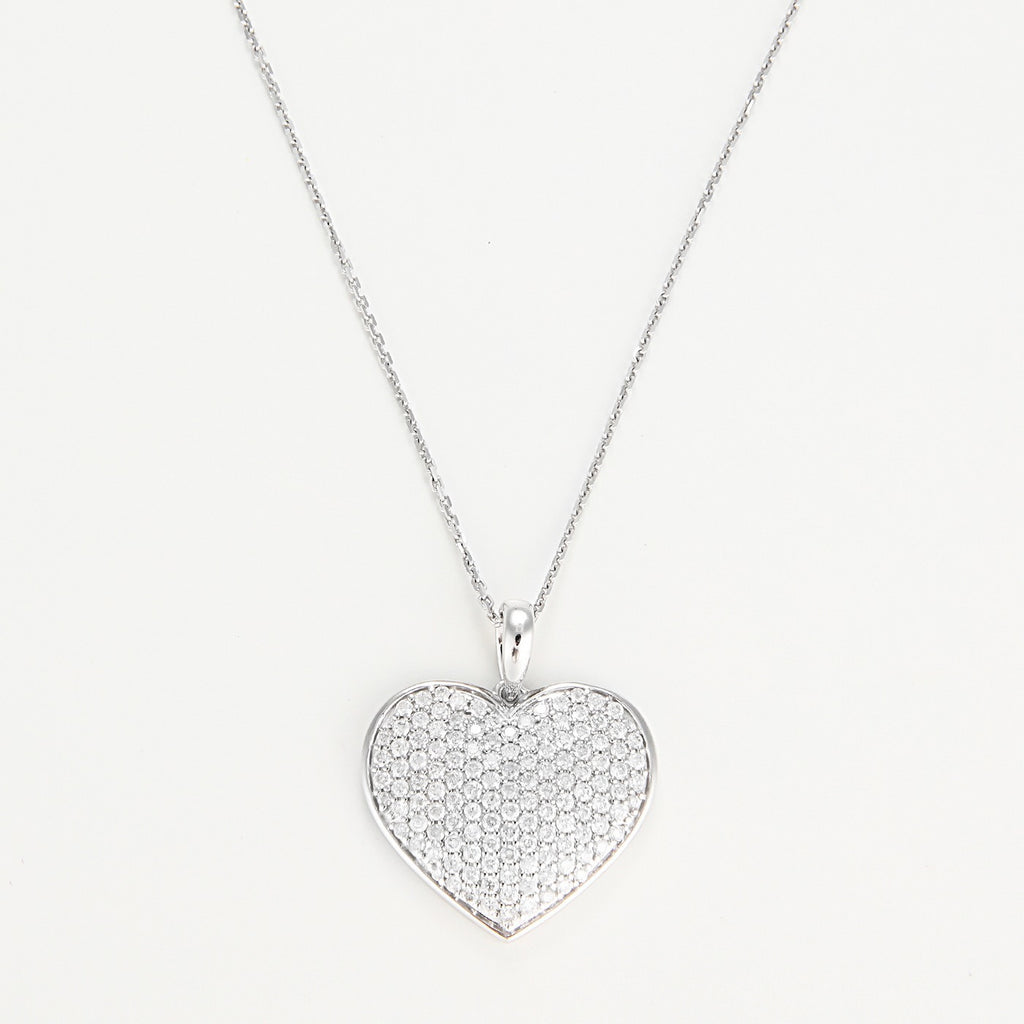 Colgante "Precioso Corazón" D 0,84/128 - Oro blanco 375/1000