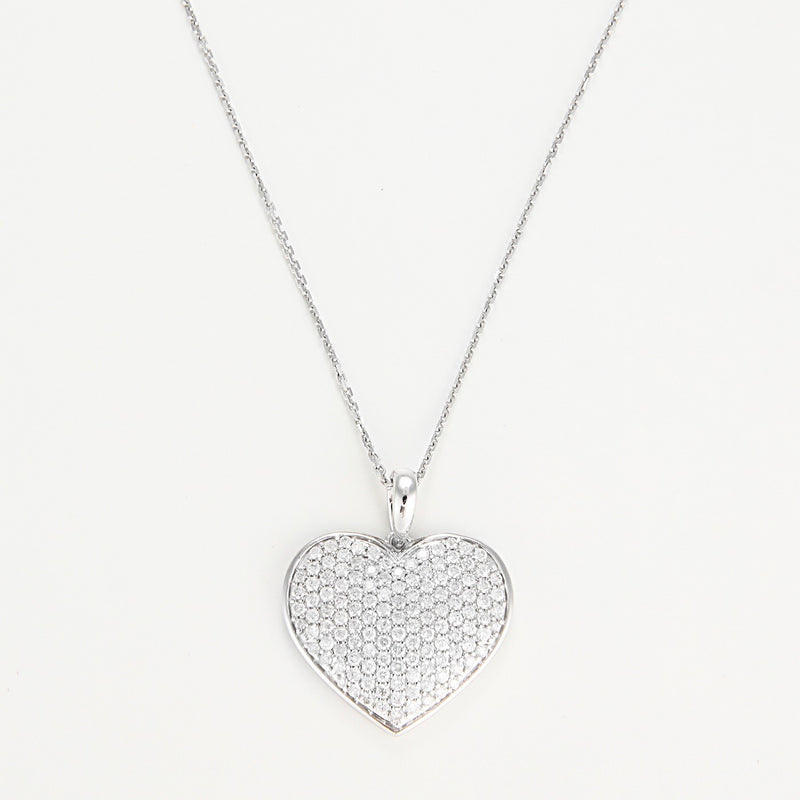 Pendentif "Coeur Précieux" D 0,84/128 - Or Blanc 375/1000