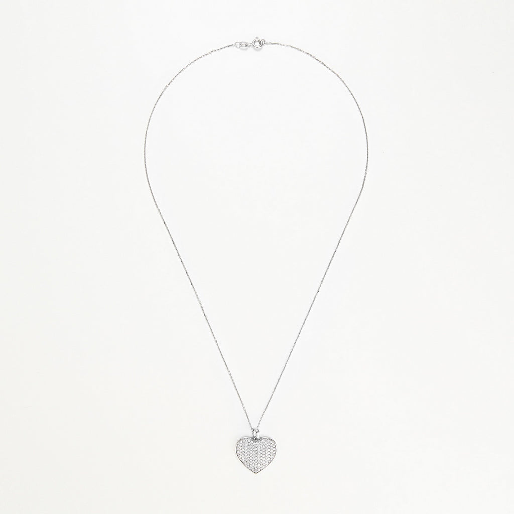 Colgante "Precioso Corazón" D 0,84/128 - Oro blanco 375/1000