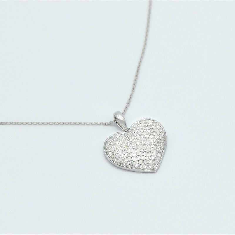 Pendentif "Coeur Précieux" D 0,84/128 - Or Blanc 375/1000