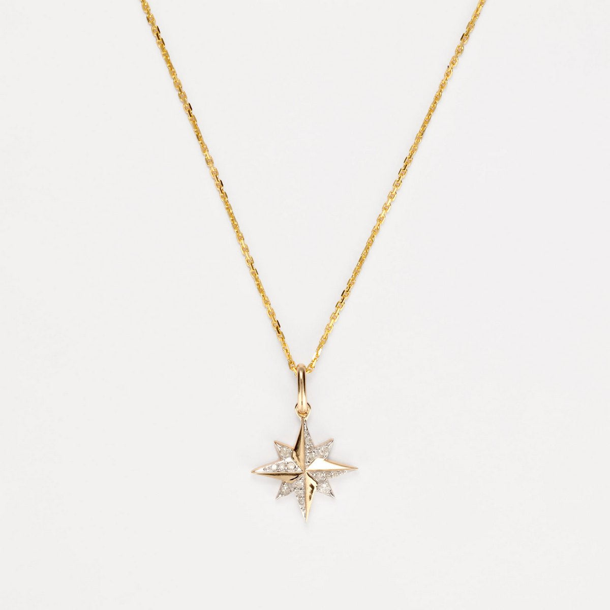 Pendentif "Stellina" Diamants 0,072/16 - Or Jaune Et Blanc 375/1000