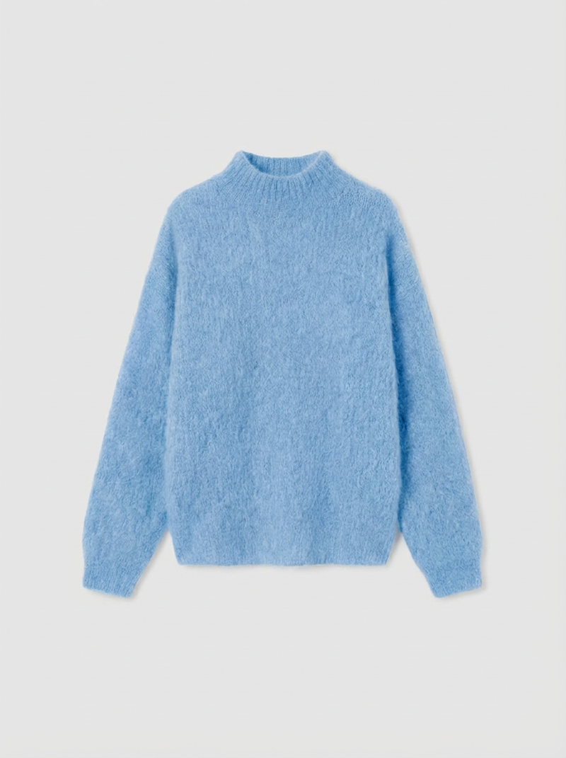 Pull Col Cheminé - Bleu Ciel