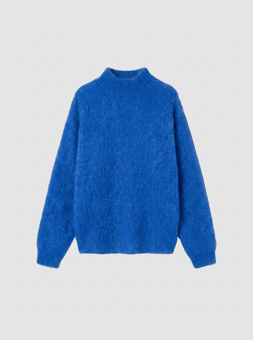 Pull Col Cheminé - Bleu Électrique