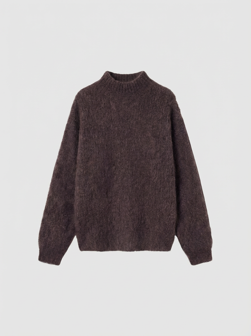 Pull Col Cheminé - Chocolat