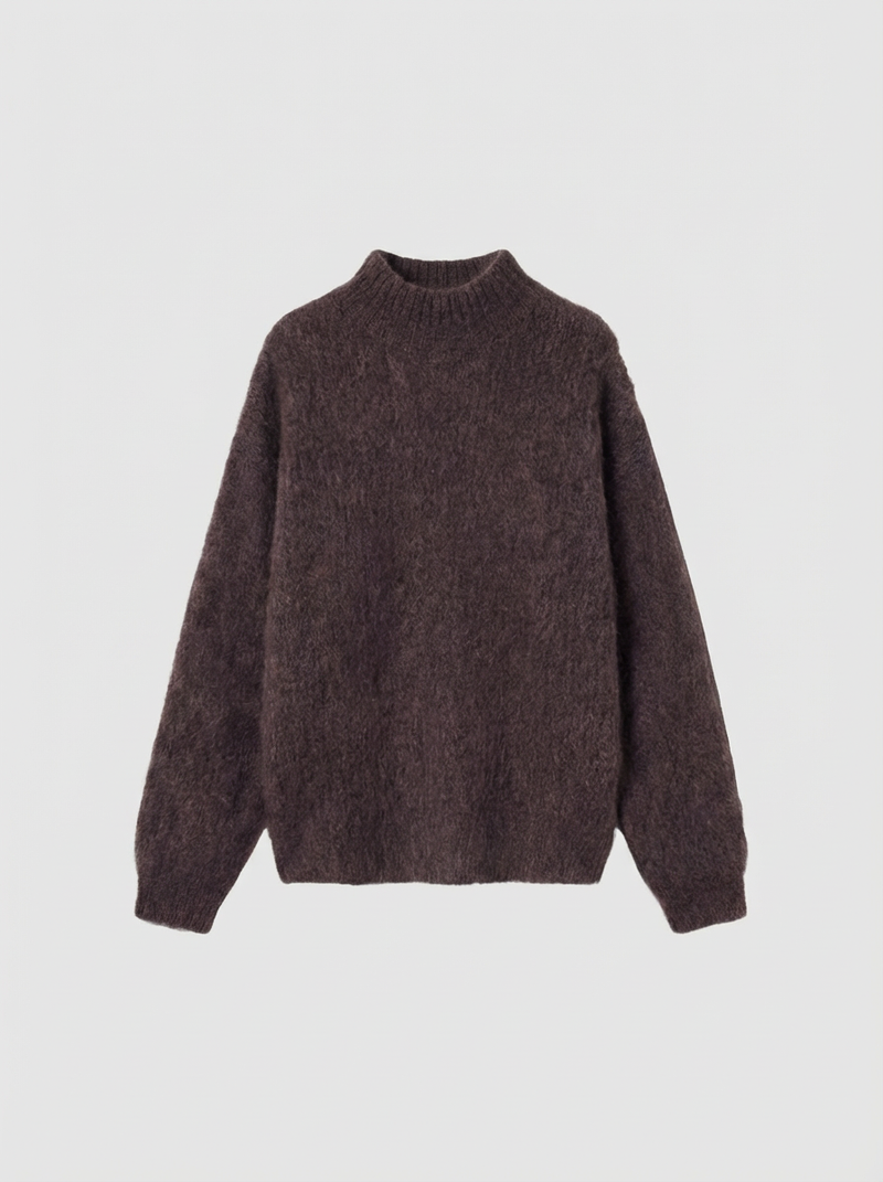 Pull Col Cheminé - Chocolat