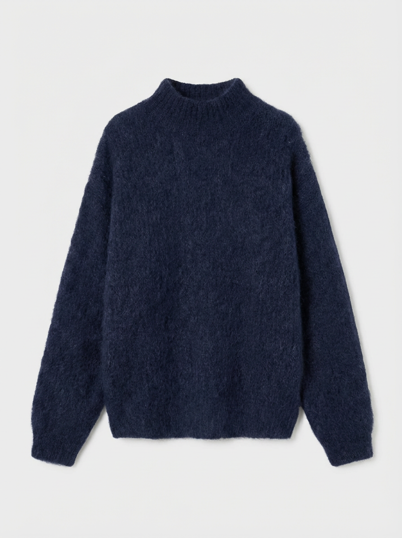 Pull Col Cheminé - Bleu Marine