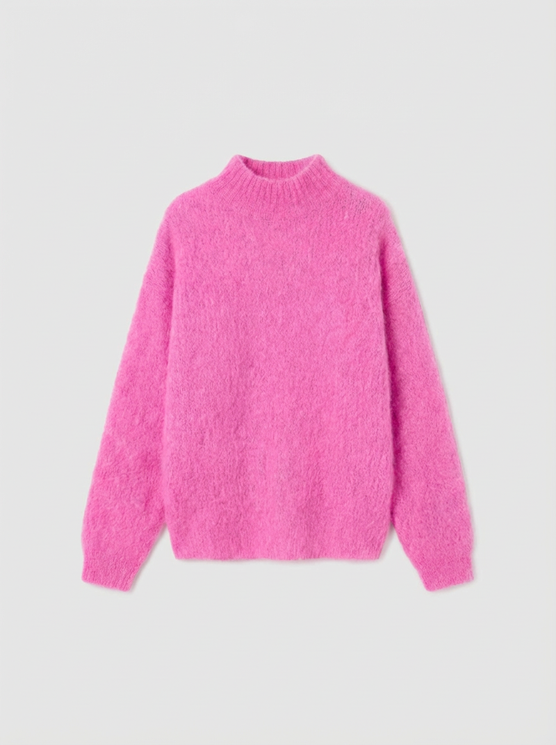 Pull Col Cheminé - Rose Bonbon