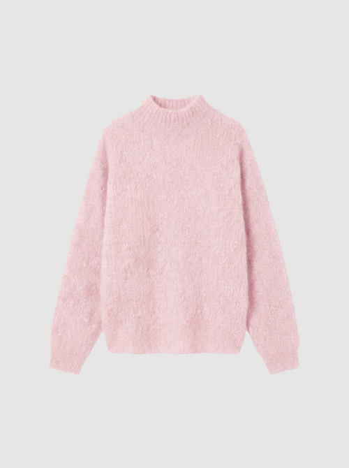 Pull Col Cheminé - Rose Pastel