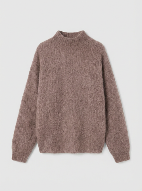 Pull Col Cheminé - Taupe