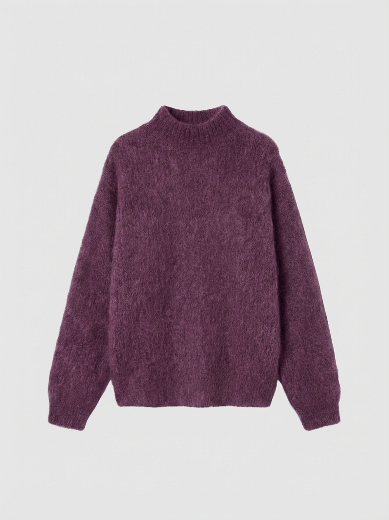 Pull Col Cheminé - Violet