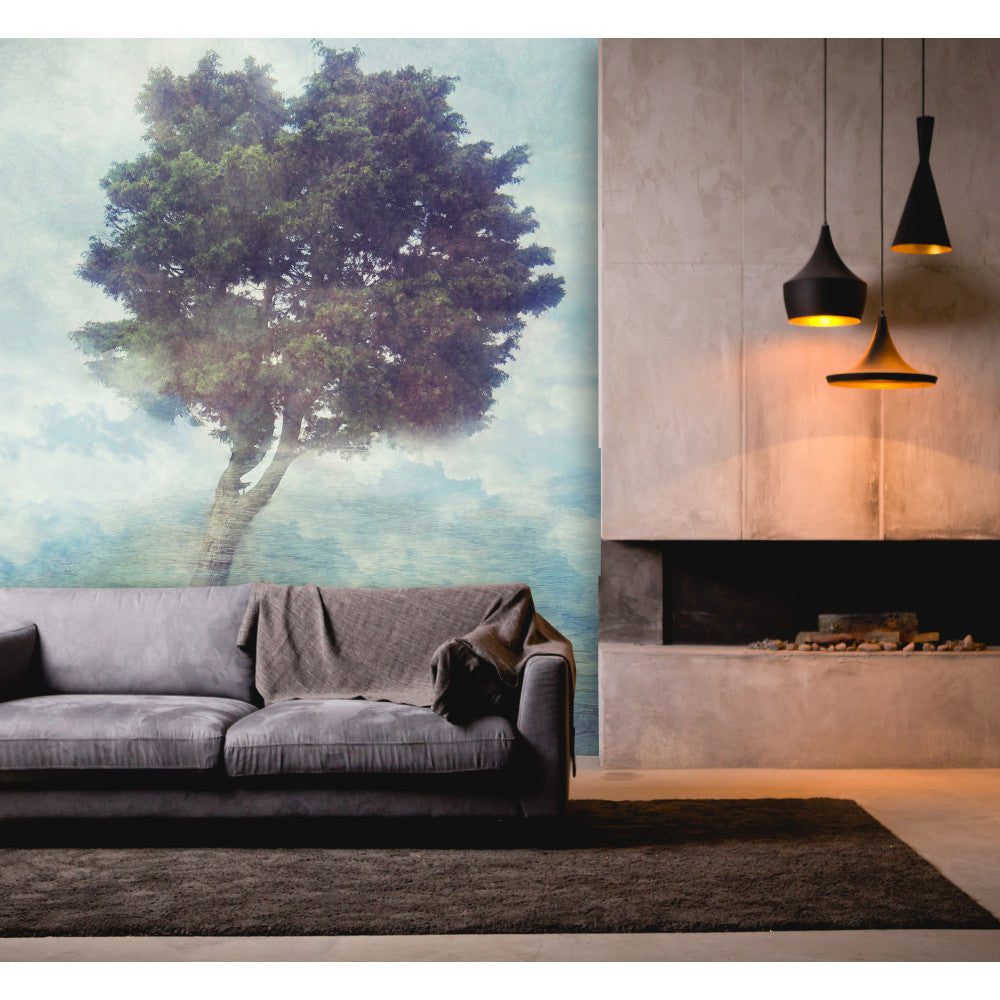 Papier Peint Panoramique Misty Tree - Multicolore