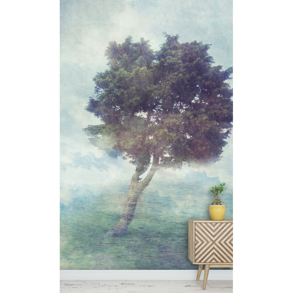 Papier Peint Panoramique Misty Tree - Multicolore