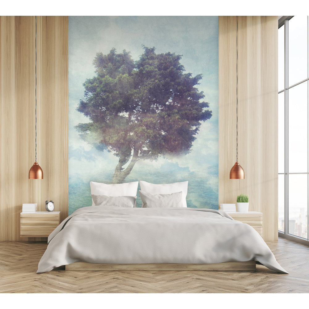 Papier Peint Panoramique Misty Tree - Multicolore