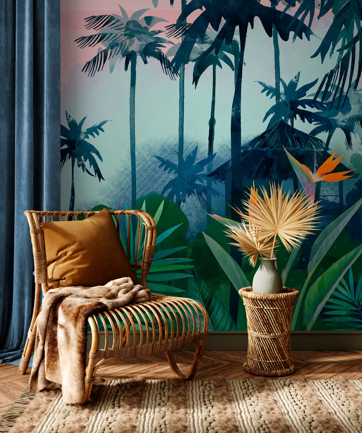 Papier Peint Panoramique Tropical Mood - Multicolore