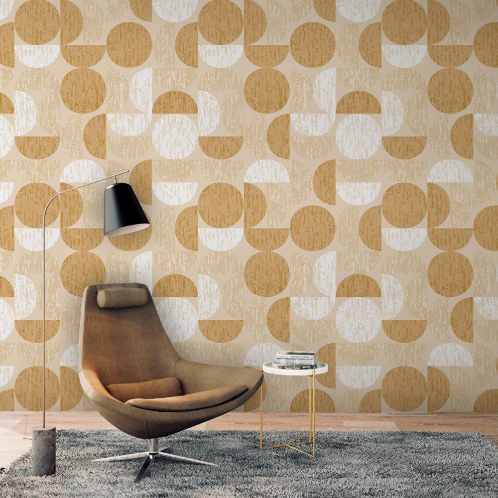 Papier Peint Panoramique Groove - Ocre - Ocre