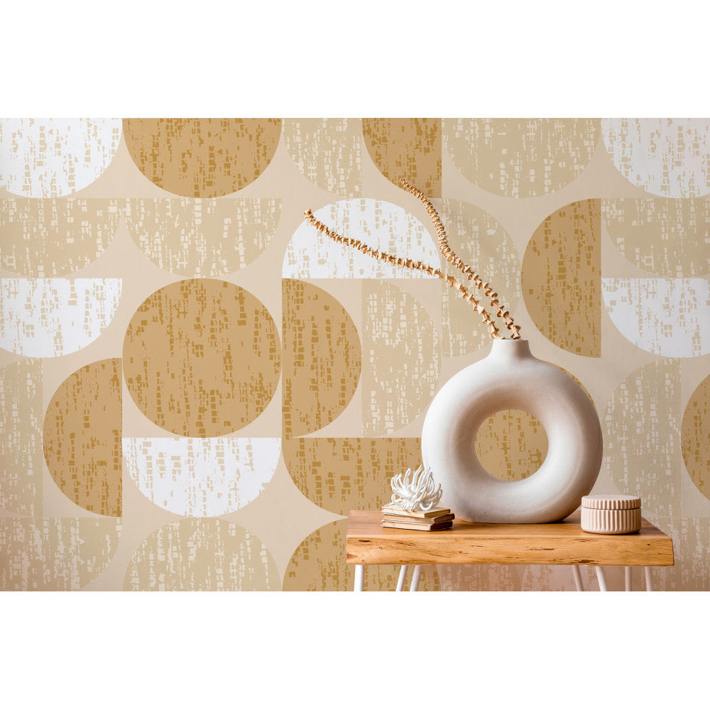 Papier Peint Panoramique Groove - Ocre - Ocre