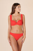 tobago Bas de maillot taille haute rouge