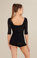 djoy - Black lace lycra 3/4 sleeves top