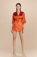 DELILA - Silk paprika kimono