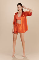 DELILA - Silk paprika kimono