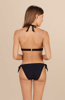 misi - Black embroidered triangle top swimsuit