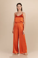 tom - Silk paprika wide-leg pants