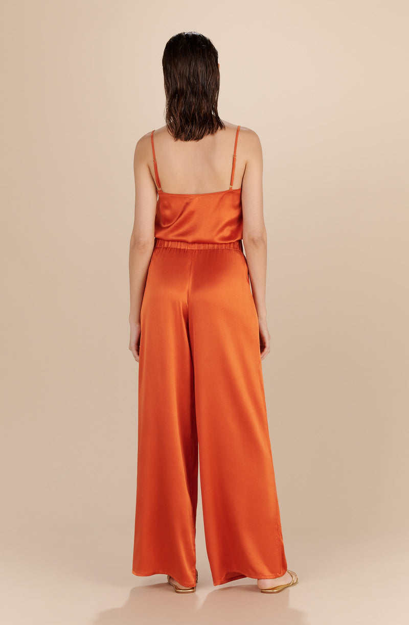 tom - Silk paprika wide-leg pants