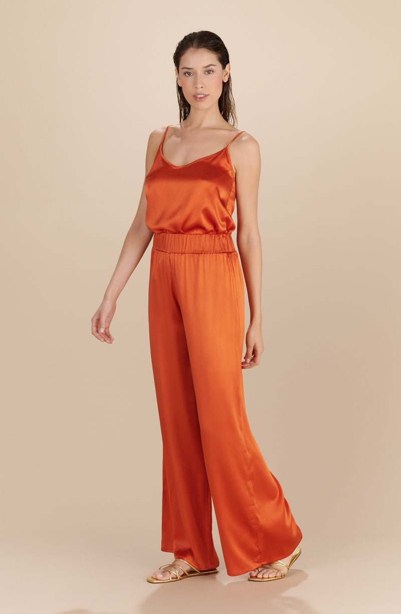 tom - Silk paprika wide-leg pants