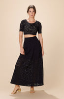 ajya Long black lace skirt