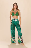 Wide-leg pants in printed voile PRIMAVERA