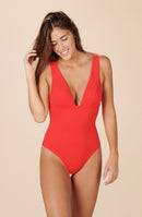 avany Maillot de bain 1 pièce dos nu rouge