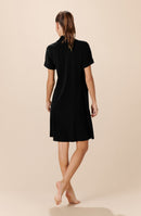 clemy Robe chemise en éponge noir