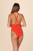 hiba swimsuit 1-piece back bath nu in orange terry cloth