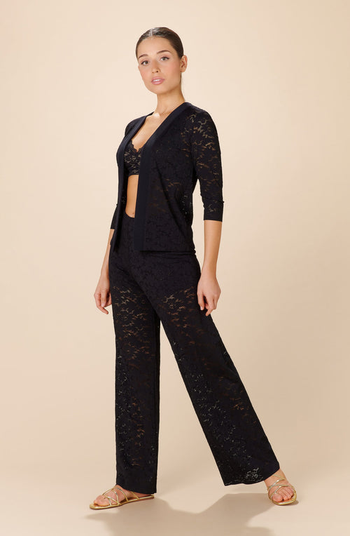 jinha Black lace cardigan