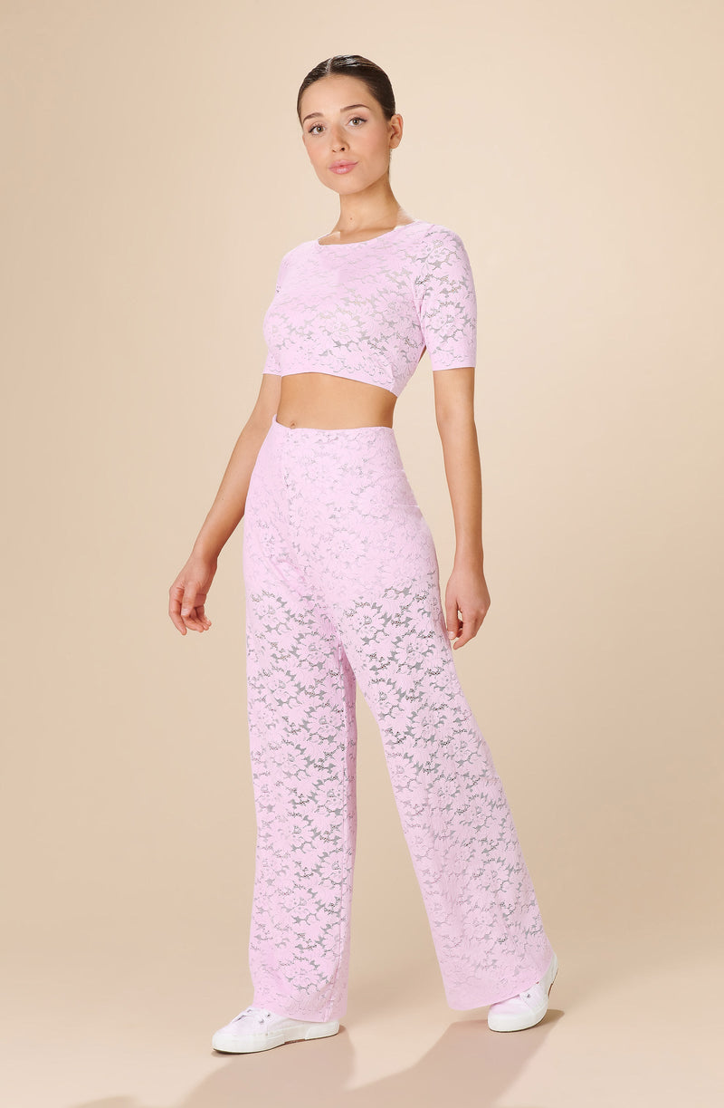 kalliope Crop-top back nu in pink lace