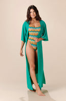 lila Long kimono jacket green