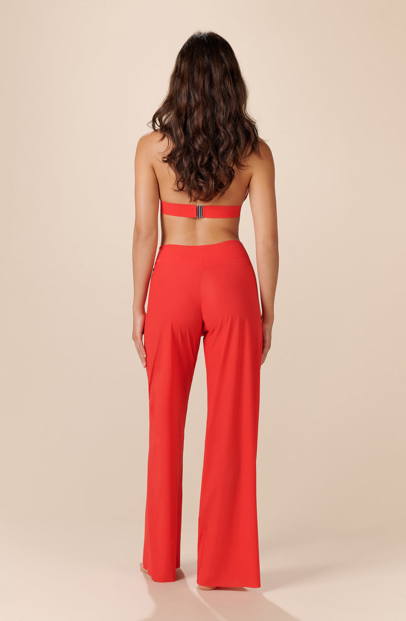 myla Loose-fitting pants in light red voile